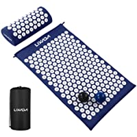 Lixada Estera de Acupresión y Almohada Kit con 2 pcs Bolas de Masaje de Punta para Alivio del Dolor Muscular del Espalda…